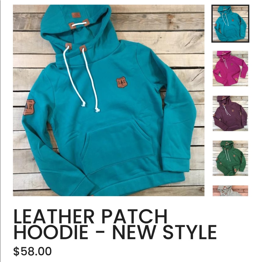 Alaska Chicks Leather Patch Hoodie